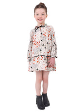 Girls Hearts Printed Dress